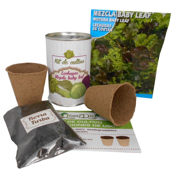 Kit de cultivo Lechuga Mezcla Baby Leaf en lata